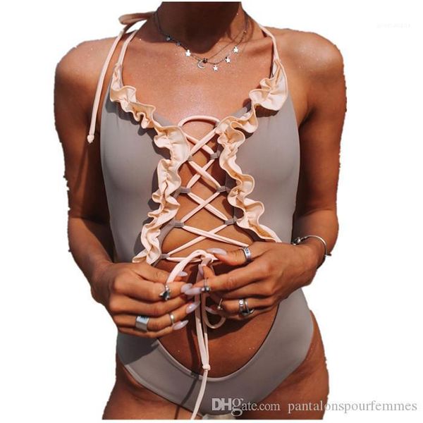 

женщины sexy сплошного цвета кружево one piece купальник мода tight вернуться купальники выдалбливают designer, White;black