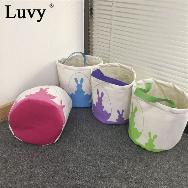 

10pcs easter gift bag 17 styles cute easter basket diy canvas bucket kids candy egg handbag for decoration