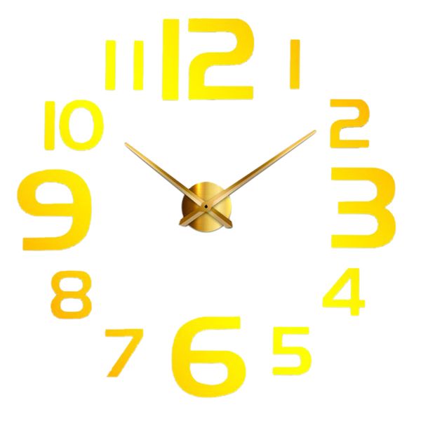 

large wall clock modern style with numbers decorative stickers home bedroom display