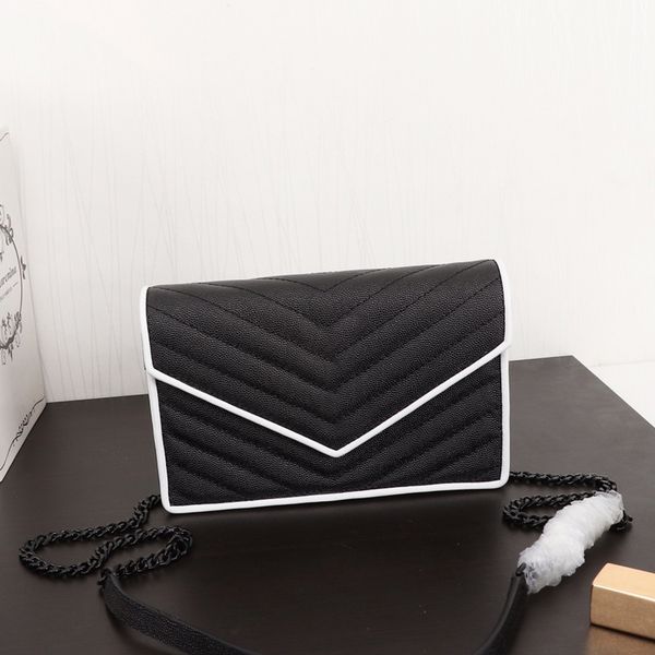 

fashion bags wallet bag gold clasp v pattern embroidery remove chain more screens genuine leather crossbody bag