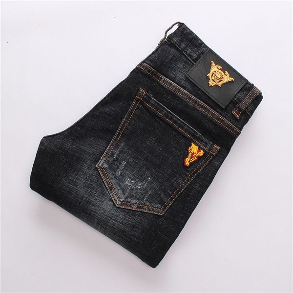 

mens versace fit новое поступление мужская одежда оригинальный дизайн мужская мода джинсы высокое качество брюки прямые брюки элегантный, Blue