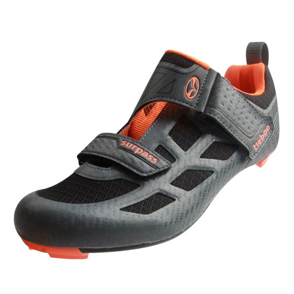 

tiebao men road bike shoes cycling shoes racing triathlon zapatillas ciclismo breathable bike cycling sneakers, Black