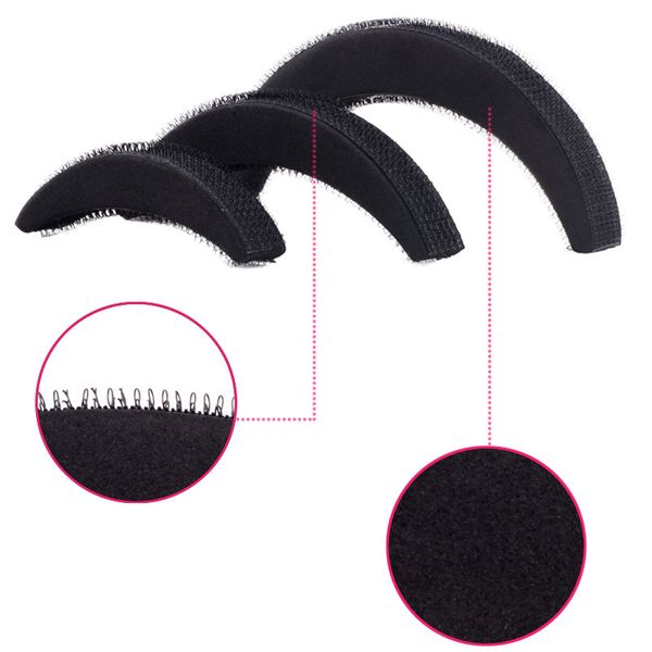 

3 pcs different sizes fluffy crescent clip bangs paste root hair increased device good hair heighten tools for girl qq99, Brown