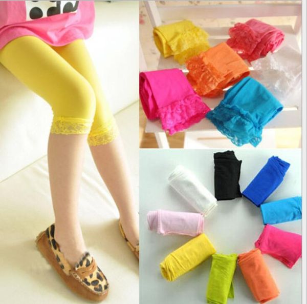 

12 colors sweet girls lace velvet leggings ballet bottom leggings girl's children cotton legging, Blue