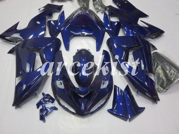 

new abs motorcycle full fairings kit fit for kawasaki ninja zx-10r 2006 2007 06 07 body set custom dark blue gloss