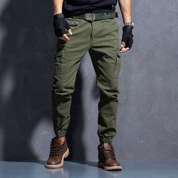 

men's cargo pants large size flexible tactical harem pants trousers hip hop streetwear sweatpants, Black