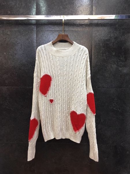 

the new autumn and winter 2019 women's love loose pullover sweater sweater 1207, White;black