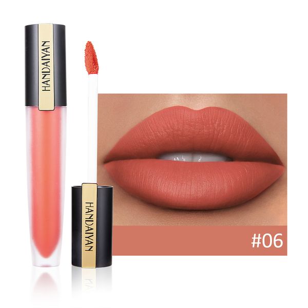 

handaiyan pumpkin orange red liquid matte lip gloss matte velvet liquid lipstick waterproof non-stick cup glaze lip makeup 2019