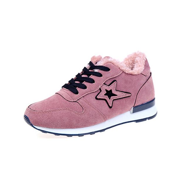 

2019 winter new korean street shooting plus velvet sports shoes women shoes wild flat students with running cotton