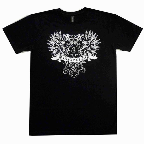 

insomnium crest official tshirt death metal band t-shirt casual t shirt male short sleeve pattern chinese style, White;black