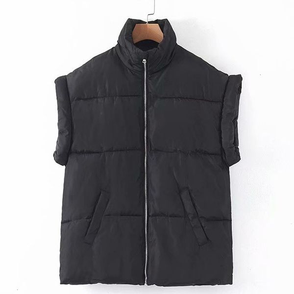 

rr solid cotton vests women fashion thick turtleneck coats women elegant zipper pockets vests female ladies iw, Black;white