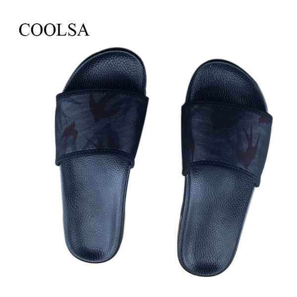 

coolsa women summer swallow slippers home bathroom non-slip slippers outdoor flat beach flip flops sandals plus size 10, Black