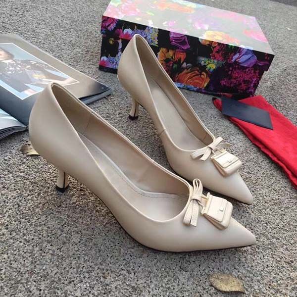 

2020new designer shoes women casual shoes high heels 6.5cm .5cm genuine leather pointed toe pumps fashion women wedding party dress shoes, Black