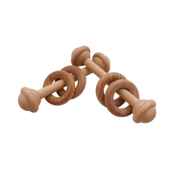 Baby Beech Wooden Teether Rattle Toys Wood Tenting Ringent Ring Musical Play Play Gym Stroller Greats Greats Toys