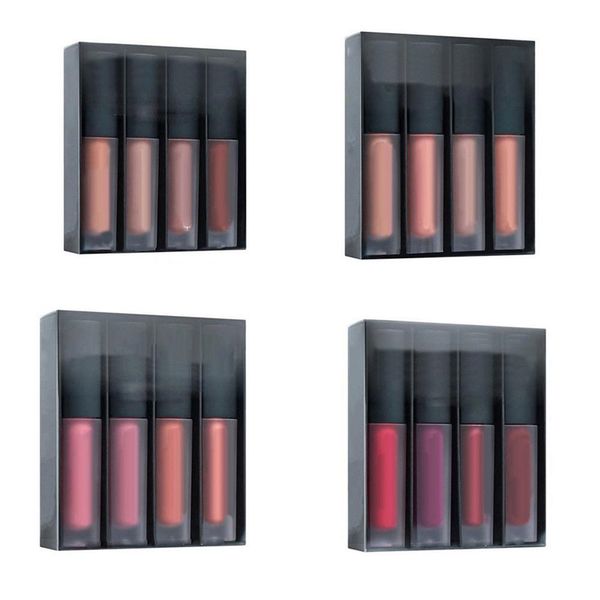 

4pc moi turizer matte liquid lip glo e et beauty lip tick et nude red pink brown edition nude pink love collection