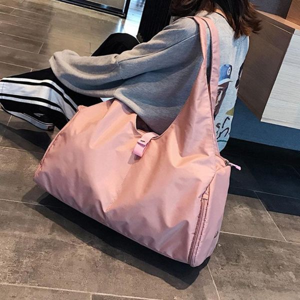 

zipper oxford cloth solid swimming fitness large capacity gym bag travel independent shoe case yoga sports accessory