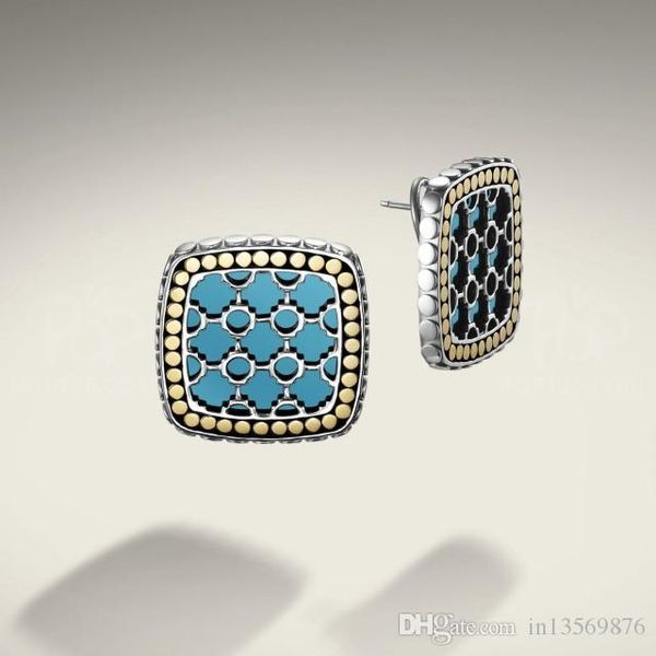 

new women female ladies personality david ym square copper crystals diamonds earrings unique design drop earring studs 3colors ing, Golden;silver