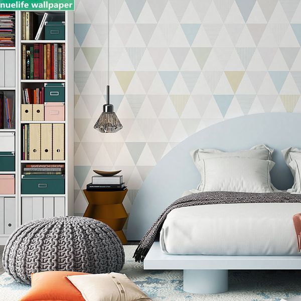 

colorful geometric diamond pattern non-woven wallpaper shop bedroom office study living room tv background wall wallpaper