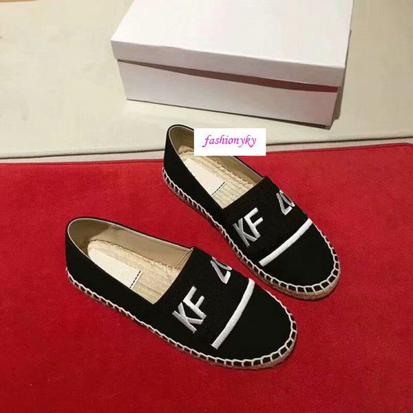 

new saleembroidered straw shoes with tiger head fisherman's shoes, Black