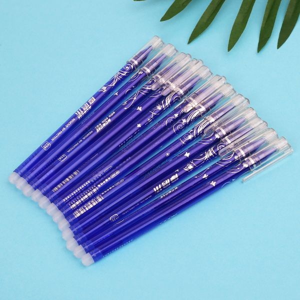 

12pcs 0.38mm erasable gel pen with blue black refills school office stationery