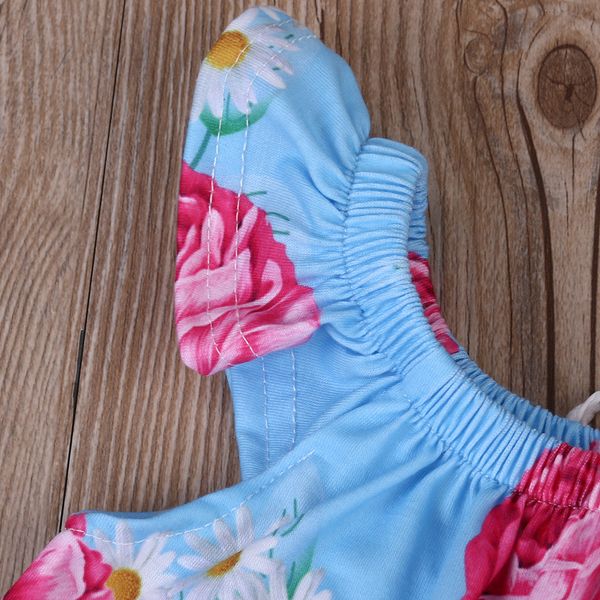

summer 2007 baby girls clothing toddler baby girls floral tassle romper jumpsuit kids clothes outfit sunsuit, Blue