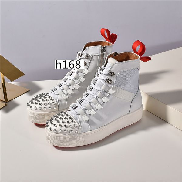 

new spike sock donna studded spikes sneakers red bottom mens womens spikes running shoes rivet casual shoes size 37, Black