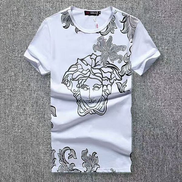 

fashion luxury designer men t shirts for mens tshirt with letters summer short sleeve mens tee shirts medusa t shirt clothing f1, Gray