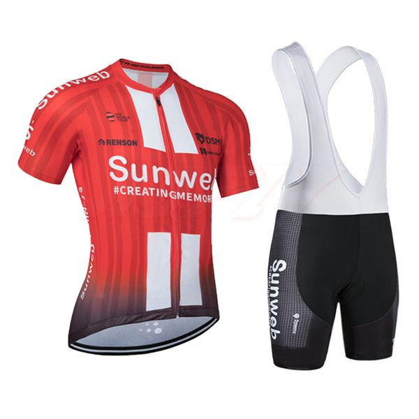 

team sunweb cycling jersey cycling shorts set ropa ciclismo summer red quick-drying jersey short elasticity sleeve top, Black;blue