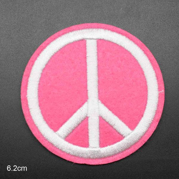 Toppa per vestiti ricamati rosa Peace and Love per abbigliamento Toppa termoadesiva Accessorio per applique con motivo punk