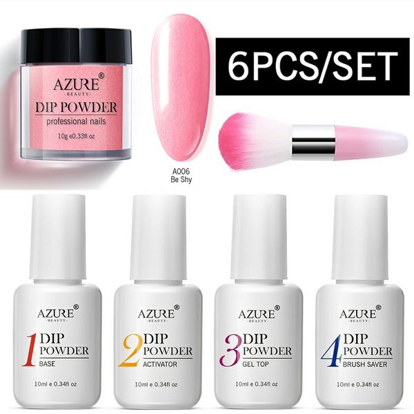 

6 шт. / Компл. Dip Nail Powder Kit Быстрая сушка окунания Система Жидкий DIY Dipping Nail Powder Ногтей