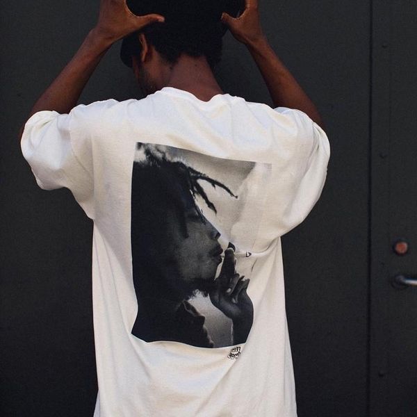 

19ss bob marley spliff tee summer hip hop street skateboard t-shirt men women casual fashion short sleeves hfymtx409, White;black