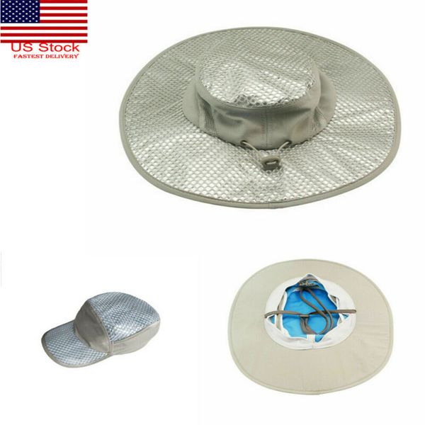 

hydro cooling bucket hat uv protection keep cooling protected caps 3fs, Blue;gray
