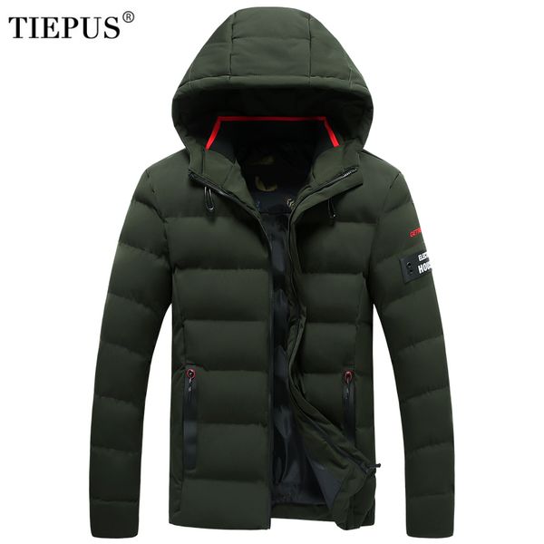 

tiepus new winter jacket men hat detachable warm coat cotton-padded outwear male jackets hooded parkas plus size 6xl 7xl 8xl, Black