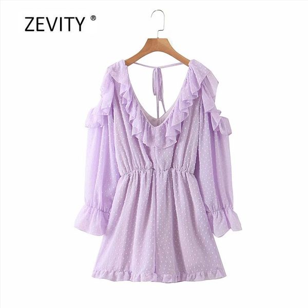 

women's jumpsuits & rompers 2021 women fashion v neck cascading ruffle chiffon playsuits ladies off shoulder dot conjoined shorts chic, Black;white