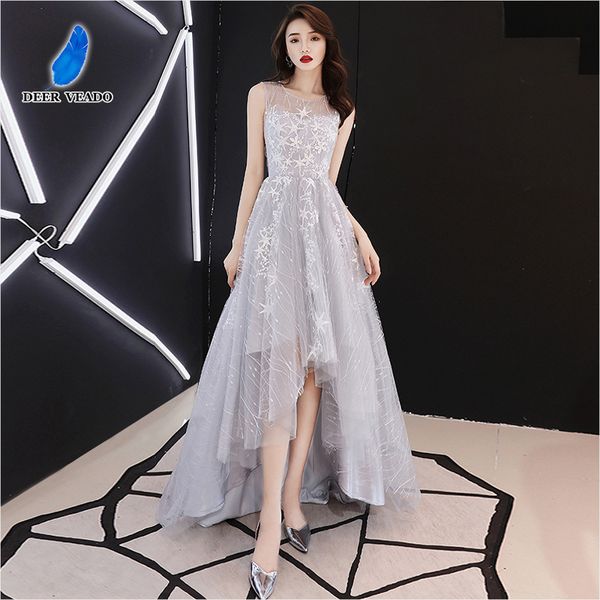 

party dresses deerveado mm502 a line high low prom 2021 tulle formal with train gown vestido de festa, White;black