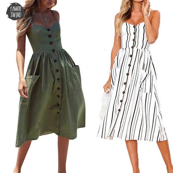 

women summer dress boho dress midi button backless polka dot striped 2019 summer floral beach dress female designer clothes, Black;gray