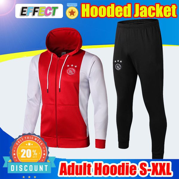 

mens designer 19 20 ajax soccer tracksuit jacket manchester hooded cape 2019 2020 united hoodies coat fashion city marseille survetement set, Black