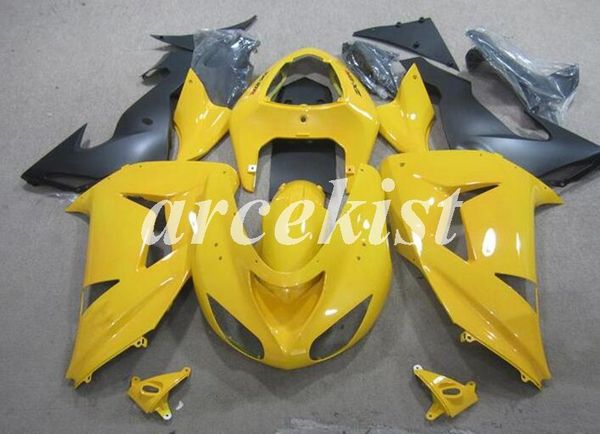 

new abs motorcycle full fairings kits fit for kawasaki ninja zx-10r 2006 2007 06 07 body set yellow light