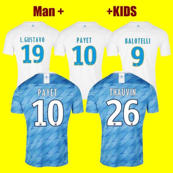 

New thailand xxxl 19 20 balotelli olympique de mar eille occer jer ey maillot de foot l gu tavo thauvin om man kid football hirt