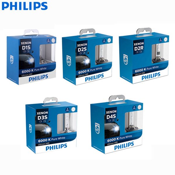 

philips ultinon hid xenon d1s d2s d2r d3s d4s wxx2 35w 6000k cool white light xenon headlight car bulbs auto lamps (twin pack