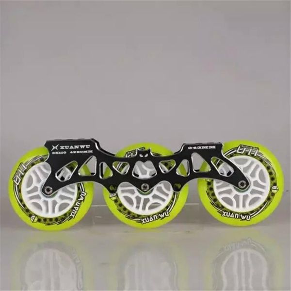 

frame+wheel+bearing] hoomore blue black golden inline speed skates base 85a 110mm pu skating wheel ilq-9 bearing ntmuk