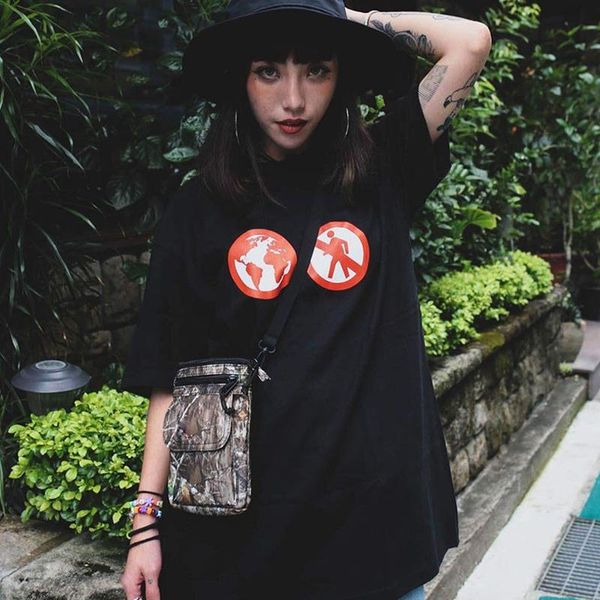 

20ss box logo save the planet tee environmental protection printed t-shirt solid color high street short sleeves summer tee hfymtx653, White;black