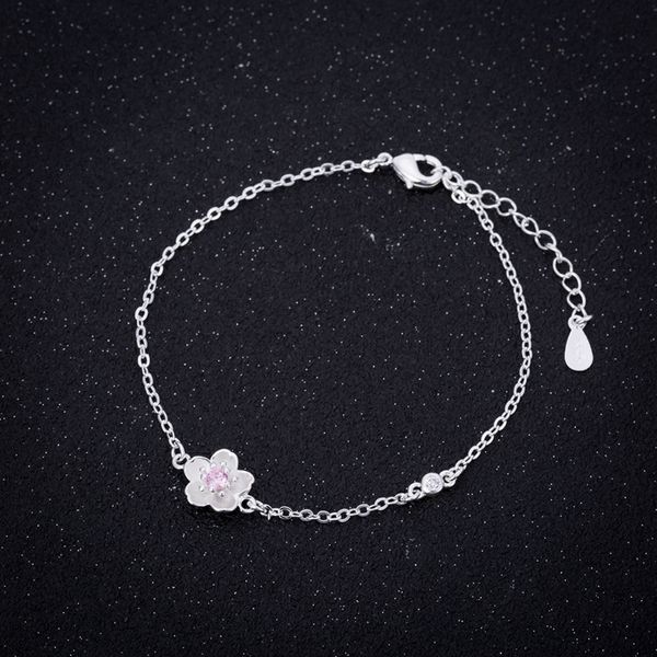 Acheter Shuangshuo Nouvelle Mode Fleurs De Cerisier Bracelets Bracelets Fleur Manchette Bracelets Pour Femmes Chaîne Lien Charme Bracelet Pulsera De
