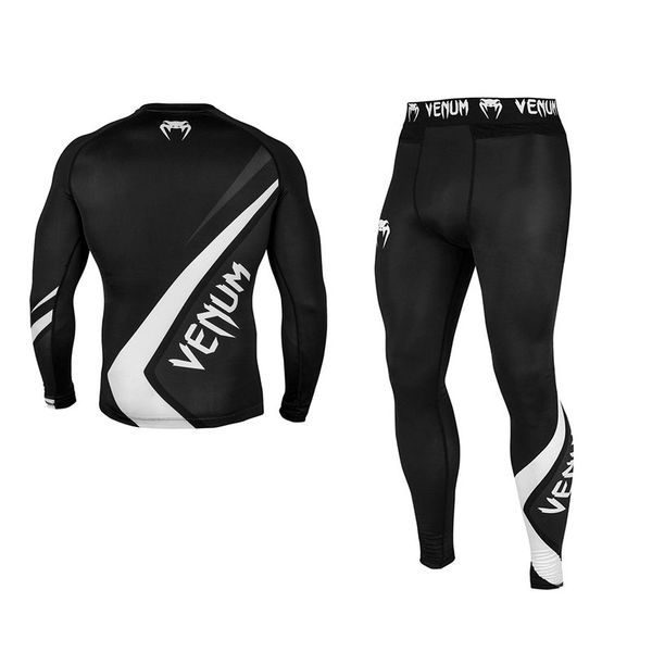 

bjj gi jiu jitsu t-shirts+pants rashguard male boxing jerseys sets muay quick dry rash guard compression tight fightwear, White;black