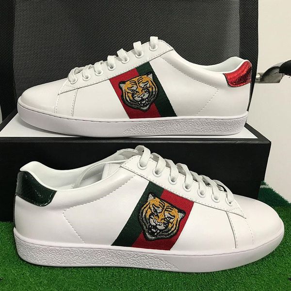 

new arrival fashion mens women casual shoes luxury designer sneakers shoes genuine leather bee embroidered size 36-45 c13, Black