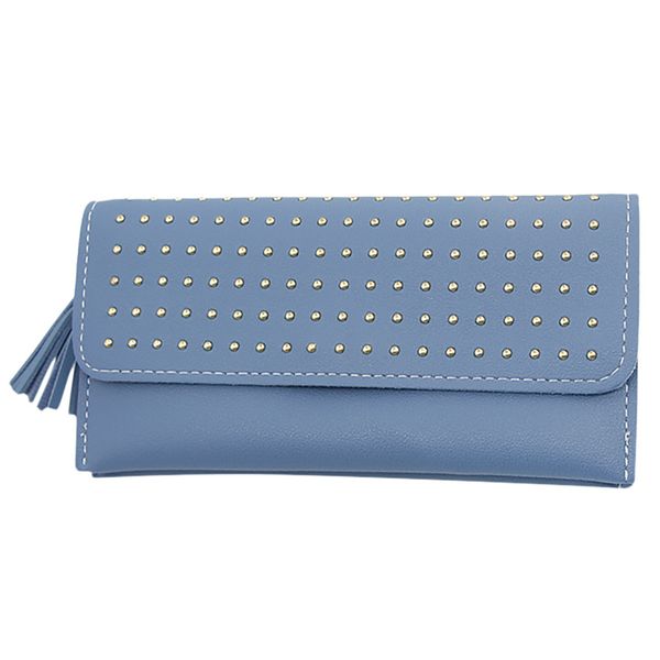 

hillsionly 2019 women's luxury wallet fashion bling new retro rivet wallet long ladies purse porte feuille femme, Red;black