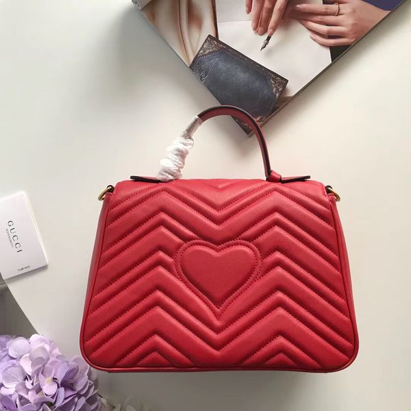 

Marmont handbag 498100 original cowhide genuine leather portable de igner handbag luxury handbag women houlder bag 498100