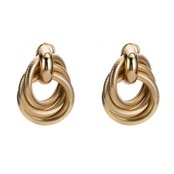 

cross-border for european and american-style exaggerated alloy weaving winding earrings women spring ear stud bohemian wholesale, Golden;silver
