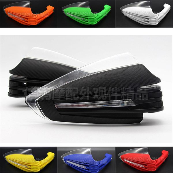 

7 colors motorcycle hand guards with led turn signal light motocross handlebar hand protector atv dirtbike gnduard windshield