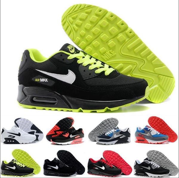 

new mens sneakers womens casual shoes 90 air cushion classic max surface breathable black red white running sport athletic trainers 36-45